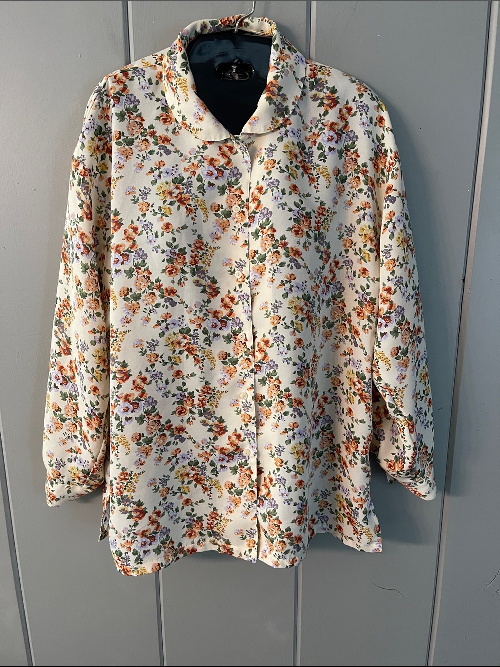 Joliet Tokye Blouse Floral Beige Fall Flowers Romantic Cottage Bohemian Autumn
